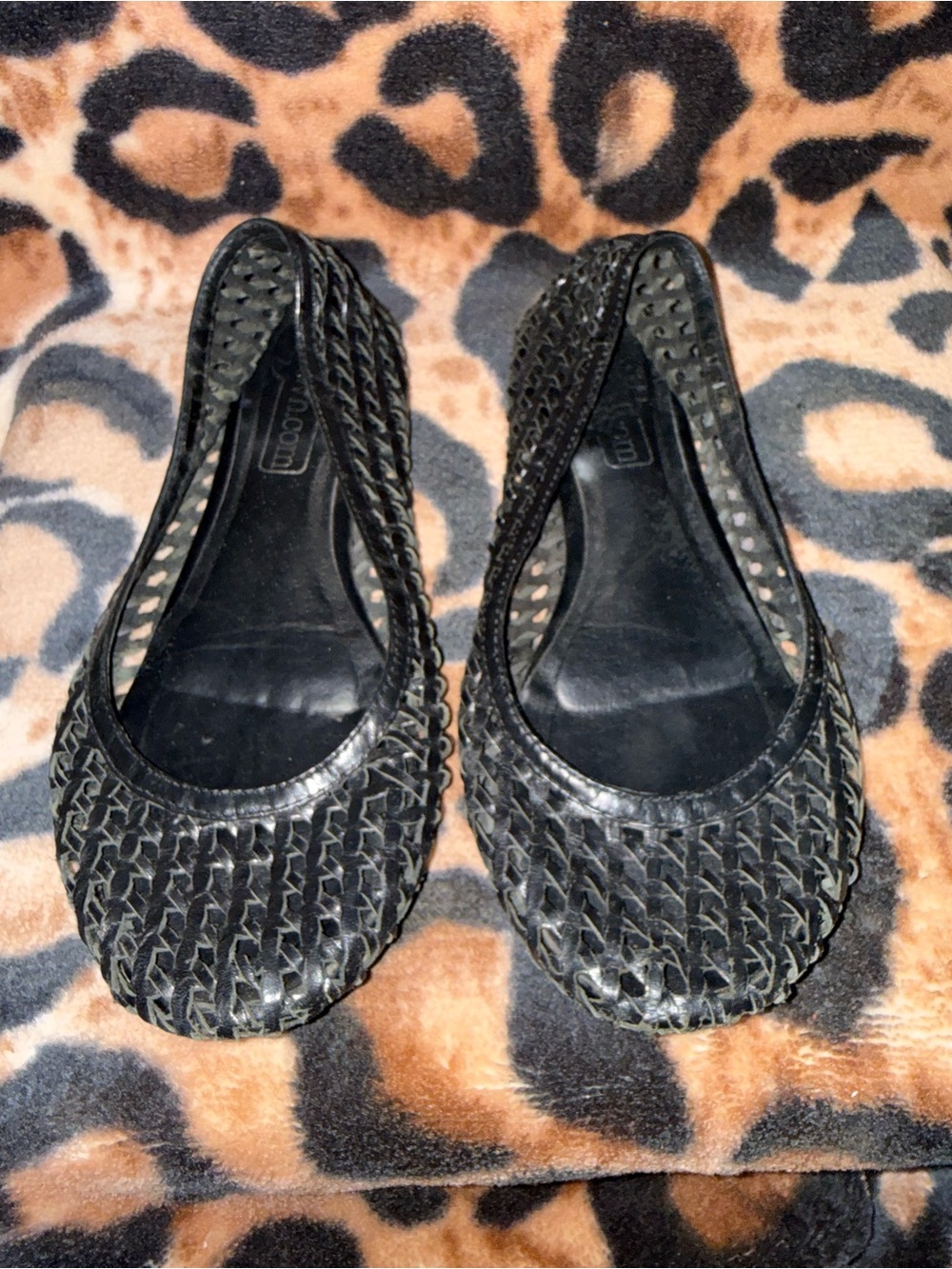 Black Woven Ballet Flats - Unbranded